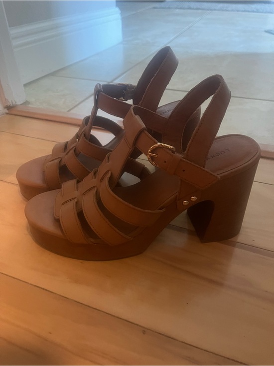 Lucky Brand Shoes - Lucky Brand Tan Strappy Platform Block Heel Sandals